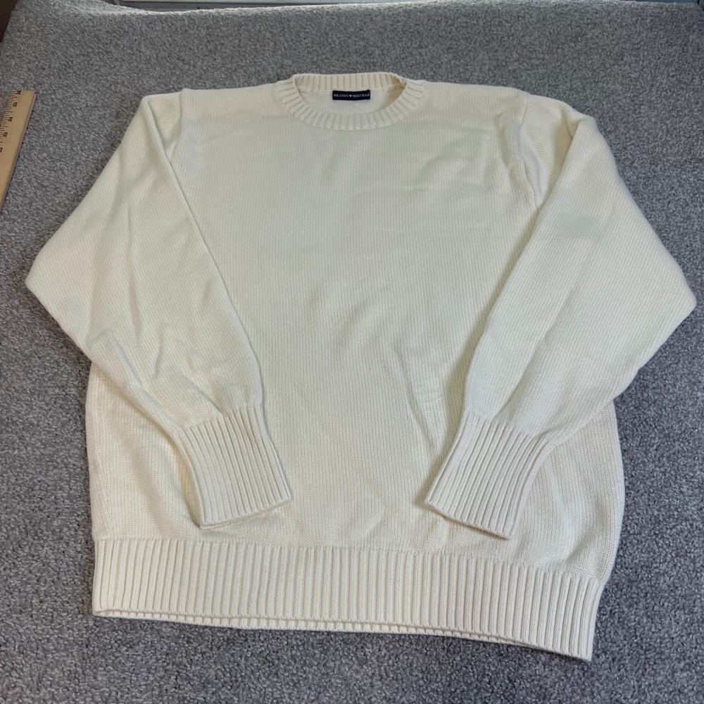 Brandy Melville Brianna Sweater Womens One Size Ivory Cream Ribbed Cotton Knit